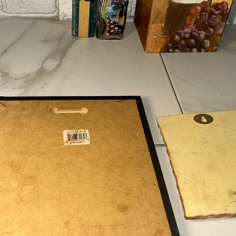 🍀 3 for $25 Kitchen Decor Wine Bar Accessories Set Rustic Italian wall art